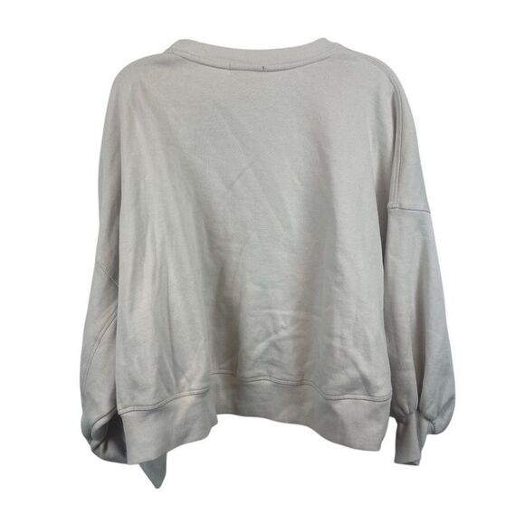 Judith‎ March Chenille Dog Mom  Cream Semi Cropped Oversized Sweatshirt Sz Large - Picture 2 of 8